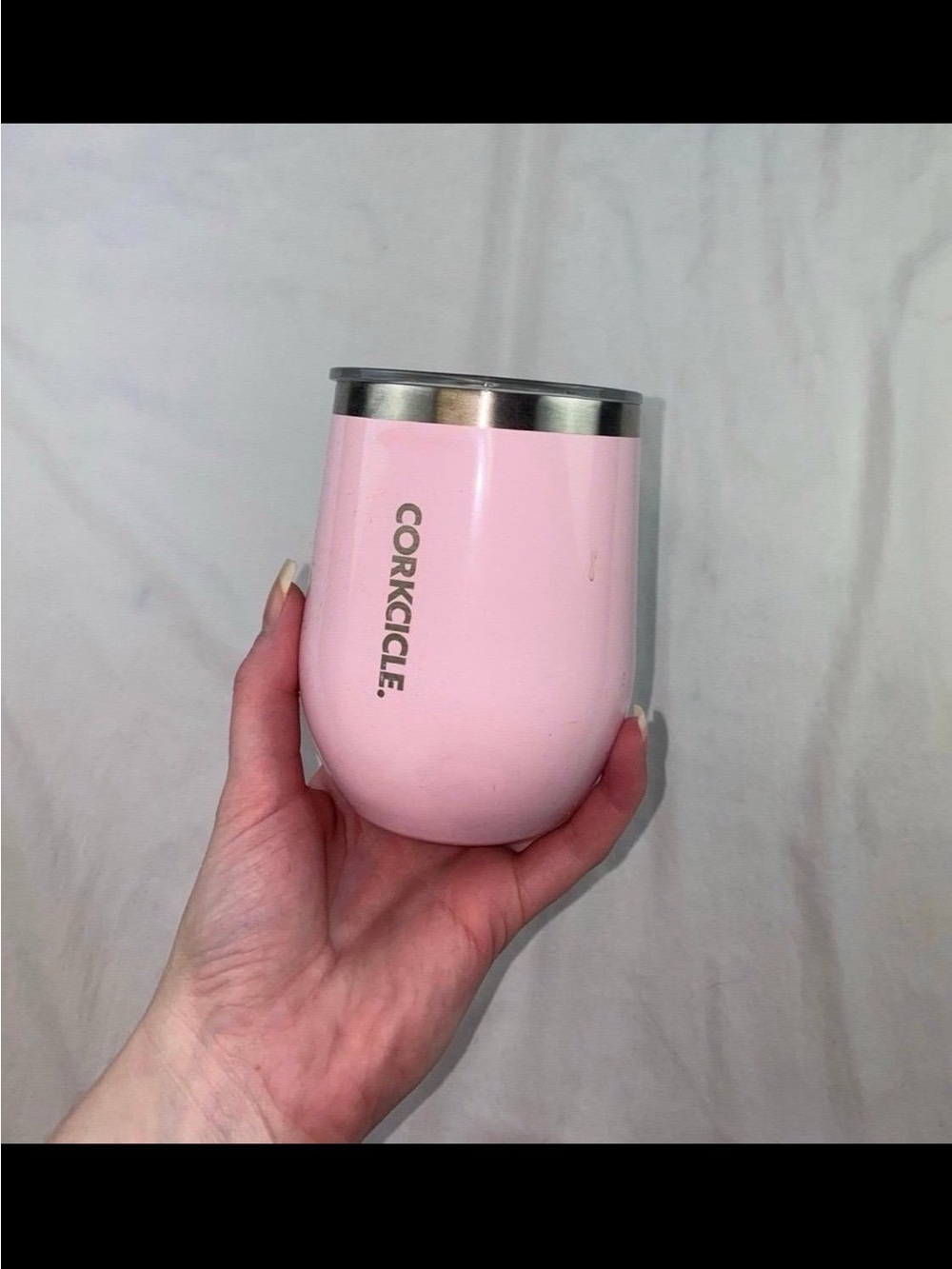Corkcicle pink tumbler